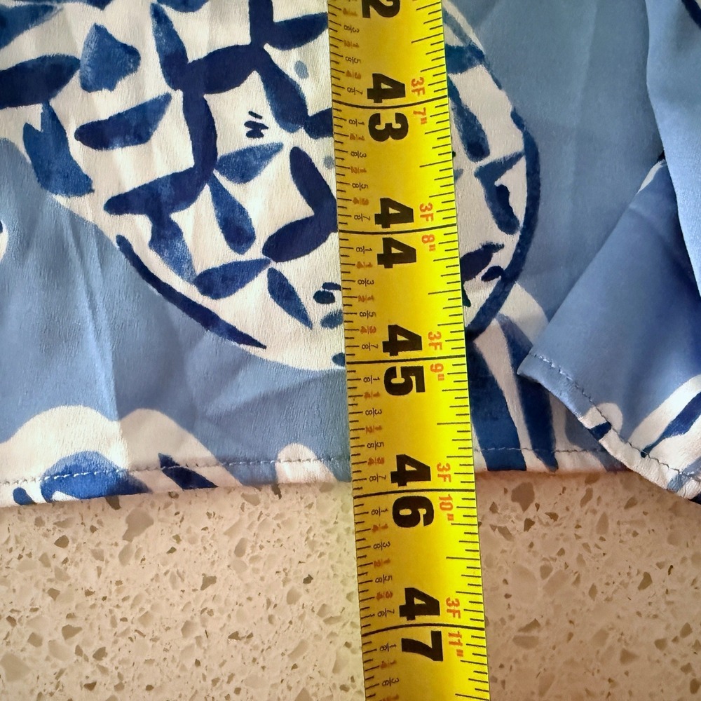Van Winkle & Co Painted Palm Dolman Sleeve Caftan Dress, Blue White, XL (NWT) - Picture 11 of 13